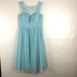 BHLDN Anthro Jenny Yoo Blue Midi Tulle Chloe Dress